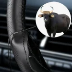 Car Steering Wheel Cover with Needles Thread DIY Braid for 37 38cm Artificial Leather (New)