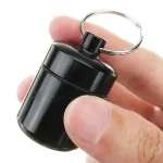 Aluminum Pill Keychain Holder Small Pill Box Waterproof Organizer Stonego Portable Pill Holder (New)