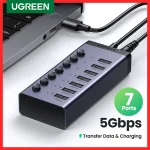UGREEN USB C Hub 7 Port USB3.0 Splitter with Individual OFF ON Switch LED Indicator (New)