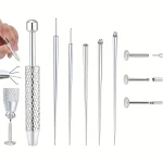 14 16 18G Titanium Curved Taper Insertion Pin Tool Internal Thread Piercing Kit For Tragus (New)