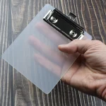 1 Mini Transparent Clipboard Small File Folder Organizer Writing Pad Paper Holder Clip (New)