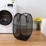 Large Capacity Dirty Clothes Basket Storage Bucket Mesh Bathroom Portable Foldable Dirty Clothes (New)