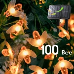 AlliLit 100LED Solar Bee String Lamp Outdoor Fairy Light Tree Chritmas Garland 8 (New)