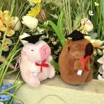 Plush Capybara Keychain Funny Stuffed Animal Capybara Doll Pendant Kawaii Backpack Decor Ornament (New)
