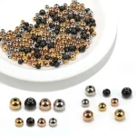 Stainless Steel 3 4 5 6 8MM Gold Color Spacer Beads Charms for DIY Bracelets Loose Beads (New)