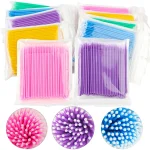 100 Eyelash Cleaning Brush Lash Extension Micro Cotton Swab Individual Eyelashes Microbrush Beauty (New)
