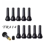 Black TR414 Tubeless Car Wheel Tire Valve Stems with Caps Snap in Type (New)