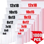 100 1000 Thicken Zipper Sealed Bags Clear Plastic Storage Bag for Small Jewelry Food (New)