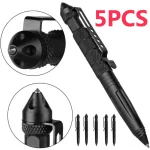5 1 Military Tactical Pen Multifunction Aluminum AlloyOutdoor Camping Security Survival Tools Emergency Glass (New)