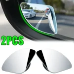 2 Universal Fit Glass Car Wide angle Blind Spot Rearview Mirror,360Â° Adjustable, High definition,with Applicable (New)