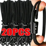 20 5 Elastic Bungee Ropes With Hook Multipurpose Bungee Cords For Camping Luggage Bikes (New)