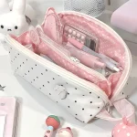 INS Polka Dot Pencil Case Shell Shape Multi functional Stationery Storage Bag Large capacity Pen (New)