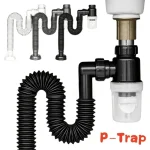 P Trap Kitchen Sink Deodorant Set Launch Pipeline Deodorizing Filter Sink Strainer Hose Drain (New)