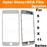 2 Front Outer Glass With Frame Bezel For iphone 6 6S 7 8 (New)