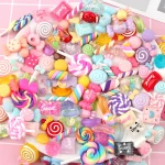 30 Random Candy Slime Charms Cute Set Mixed Resin Sweets Flatback Slime Making (New)