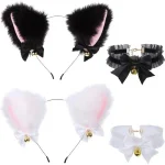 Beautiful Masquerade Halloween Cat Ears Cosplay Cat Ear Party Costume Bow Tie Bell (New)