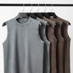 230g Pure Cotton European and American High Street Retro Washed Distressed Sleeveless Vest (New)