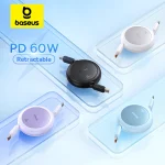Baesus Retractable 60W USB C Cable For iPhone 16 15 Plus Pro Max (New)