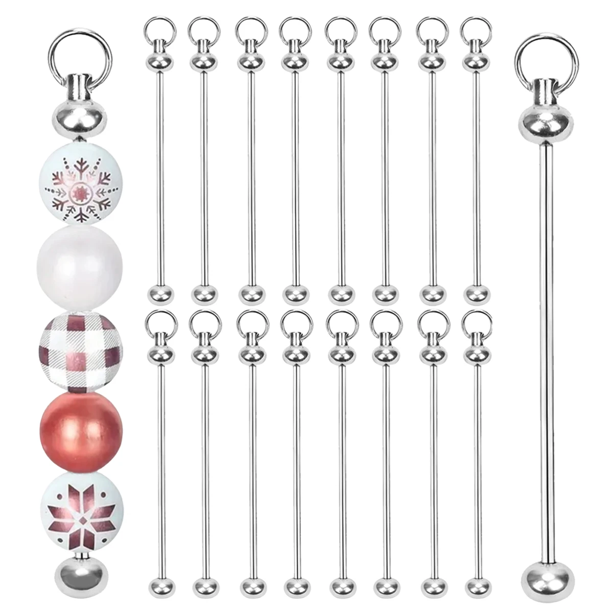 S6b524424e7a04d708010eabe6fc4c0e8F 15 handmade DIY keychain sets, chain pendants, portable keychains and jewelry making craft (New) - Image 1