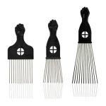 African American Pick Comb Black Metal Hairdressing Styling Tool for Salon Barber Shop (New)