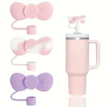 Bowknot Straw Covers Cap Compatible with Stanley 30&40 Oz Tumbler Cute Reusable Drink (New)