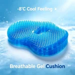 Breathable Thick Honeycomb Gel Cooling Cushion, Silicone Ice Pad Long Sitting Mat for (New)
