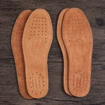 1 Pair Cowhide Insoles For Shoes Men Comfortable Deodorant Casual Leather Insole Feet (New)