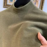 Mens Autumn Thick Base Thermal Underwear Winter Semi High Neck Casual Long Sleeved (New)