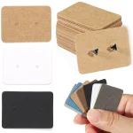 50 100 3.5x2.5cm Earring Display Cards Kraft Paper Cards for Women Handmade Jewelry Earring (New)