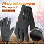 Windproof Warm Gloves For Winter Anti Slip Silicon Touch Screen Full Finger Cold proof (New)