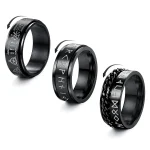 Vintage Stainless Steel Odin Norse Viking Rune Rings For Men Women Cool Spinner (New)