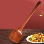Spatule domestique spatule en bois poÃªle antiadhÃ©sive spÃ©cial mÃ©nage longue poignÃ©e spatule de (New)