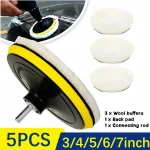 5 3 4 5 6 7 Inch Wool Car Polishing Pad Set For Polisher Machine Waxing Polishing (New)