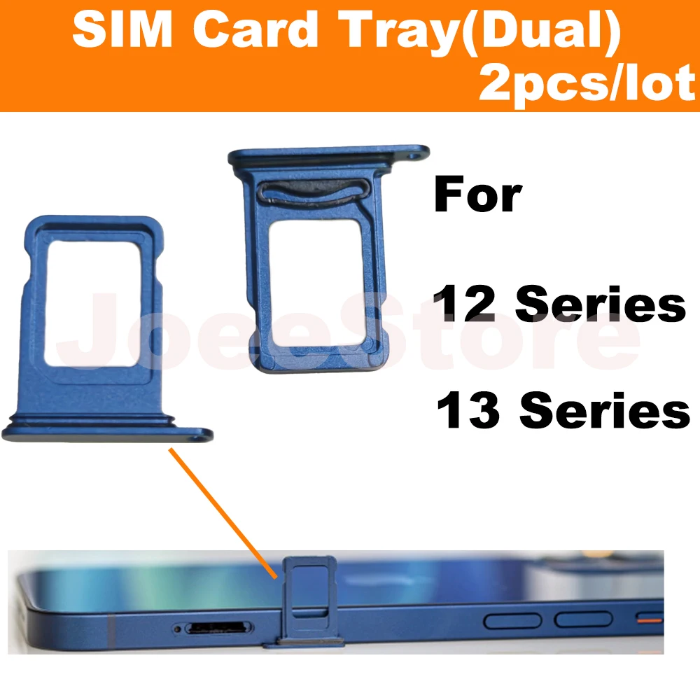 S6eaf6cd0acb6448bb9f4e31a55bddf4a2 2 SIM Card Tray Slot For iphone 12 13 Dual Sim Card Adapter (New) - Image 1