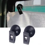 1 Pair Car Interior Window Clip Mount Black Suction Cap Clip Plastic Sucker (New)