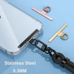 Ultra-thin Stainless Steel Phone Tether Patch Gasket Cellphone Strap (New)