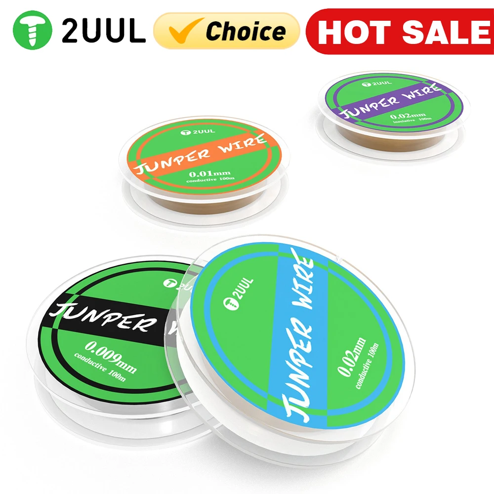 S7036f87d29b84cafb828a30f13e93a3ex 2UUL Ultrafine Jumper Wire 100m,FX-001 0.01mm FX-0009 0.009mm FX-002 0.02mm (New) - Image 1