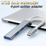 USB HUB Extender 4 Port Splitter Adapter OTG Docking Station For Phone Macbook (New)
