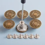 10 Adjustable No Sew Bronze Jeans Buttons   Durable Metal Denim Clothes Snap Fasteners (New)