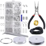 900 Jewelry Making Starter Kit Earrings Necklace Findings DIY Beads Plier Tools Set (New)