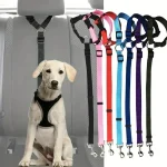Solid Color Pet Car Seat Belt Nylon Lead Leash Backseat Safety Belt Adjustable (New)