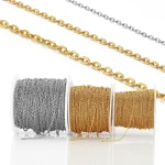 10Meters 2Meters 1 1.5 2mm Stainless Steel O Shape Cross Chains for DIY Necklace Bracelet (New)