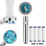 360 Degrees Rotation Turbo Fan Shower Head High Pressure Water Saving Spray Adjustable (New)