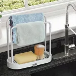 Kitchen Cloth Rack, Double Layer Dishwashing Cloth Drain Rack, Sink Storage Rack, Countertop Sponge (New)