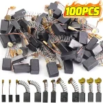 50 100 Heavy Duty Carbon Brush with Metal Bases   for Drills, Sanders, Grinders, Motors (New)