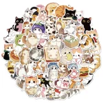50 Cute Headsets, Cat Fun Stickers, DIY Luggage, Notebook, Water Cup, Computer Waterproof (New)