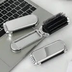 2 In 1 Mini Hair Brush Folding Massage Comb Head Massage Anti Static Portable (New)