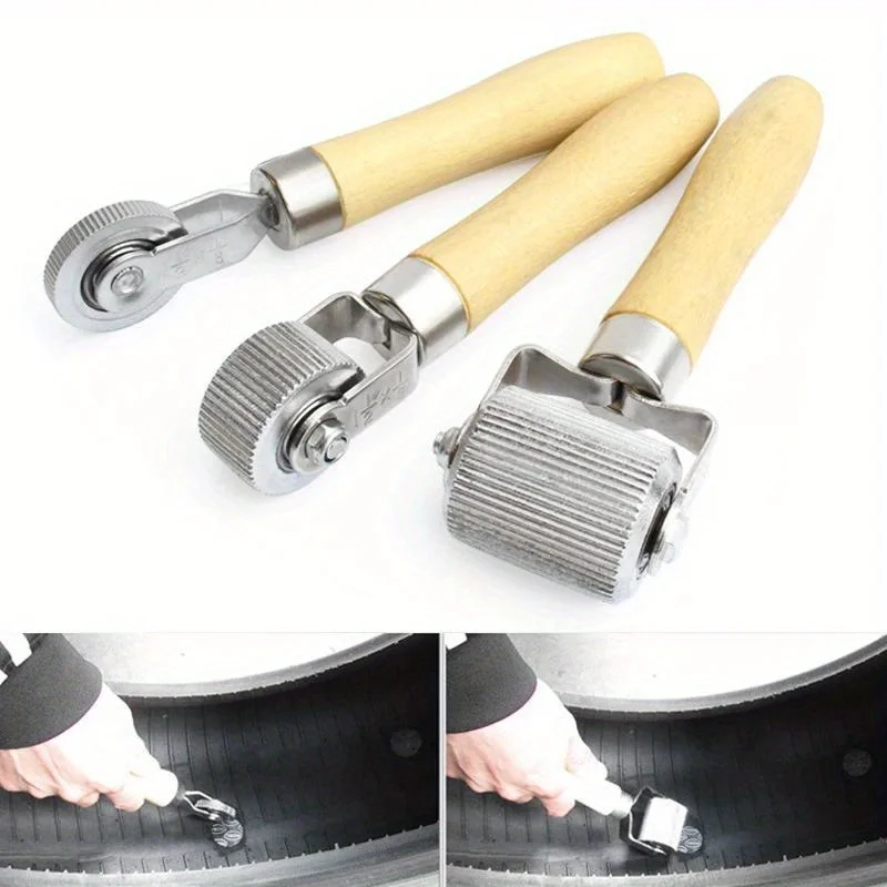 S726f01c959e442fea8fafc071af8c93eF Car Tire Repair Kit Roller Auto Patch Roller Motorcycle Wheel Repair with Wooden (New) - Image 1