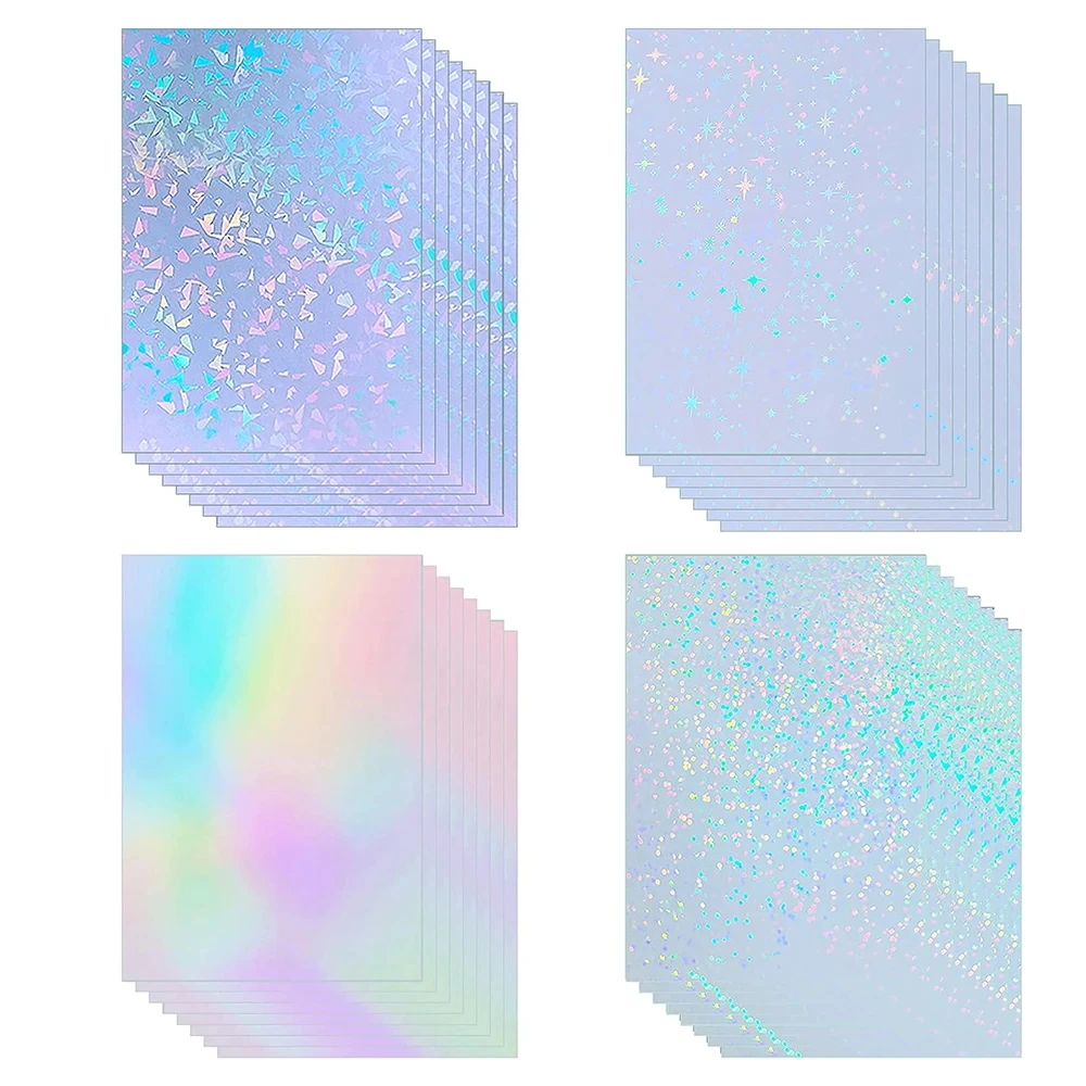 S728f980898bf4a669baaaa37f01fe883t 50 Holographic Sticker Paper 2.9 X 4.1 Inch Clear Vinyl Self Adhesive Waterproof Transparent (New) - Image 1