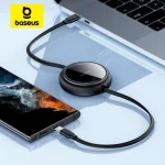Baseus Retractable 100W USB C Cable For MacBook iPad Fast Charger Cable For (New)